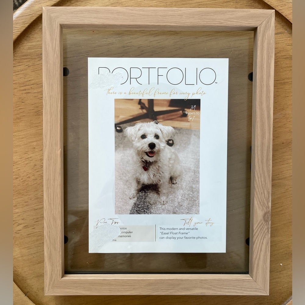 Easel Float Frame 7x9 float to 5x7 Wood Colored Black Metal Modern Contemporary - Picture 2 of 6